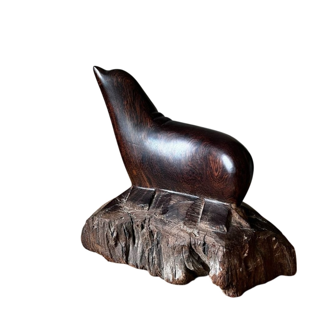 Vintage Carved Ironwood Seal 6.75"